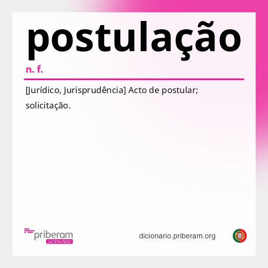 Significado de postulação