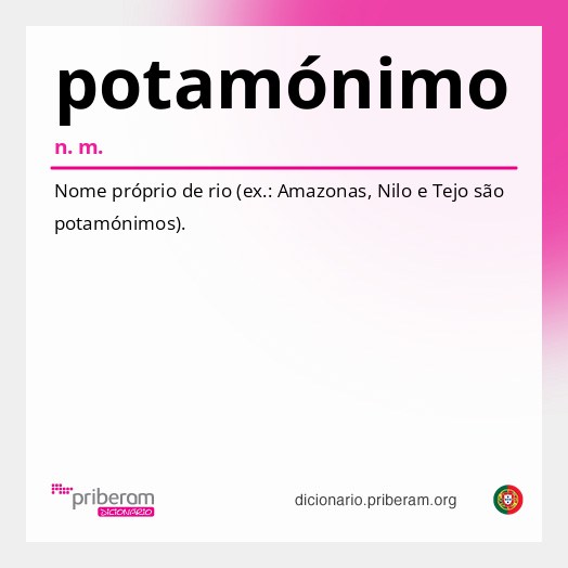 Significado de potamónimo