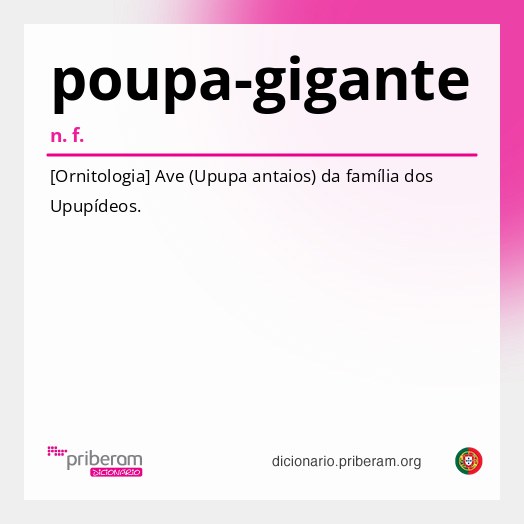 Significado de poupa-gigante