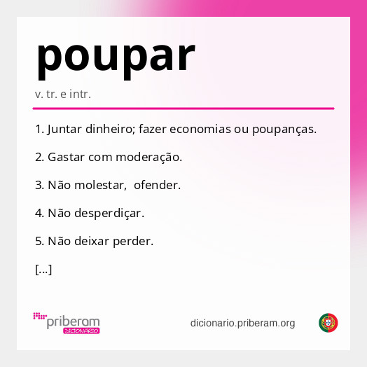 Significado de poupar