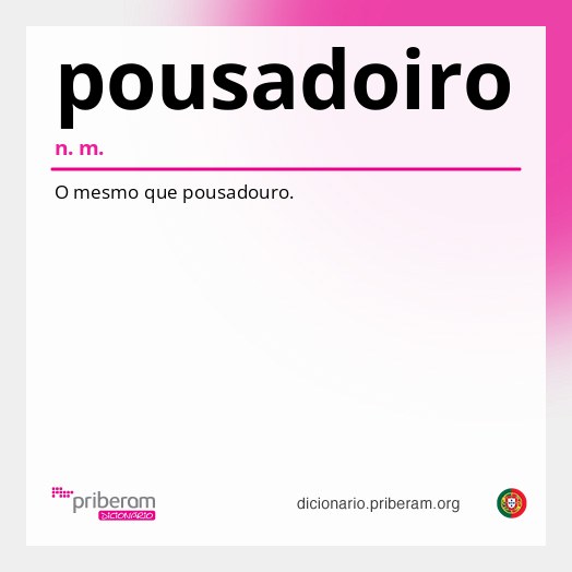 Significado de pousadoiro