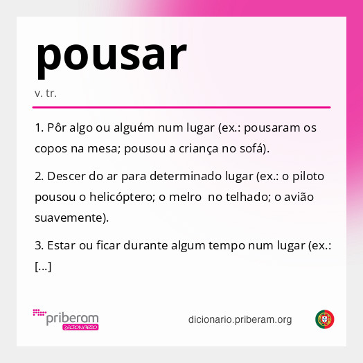 Significado de pousar