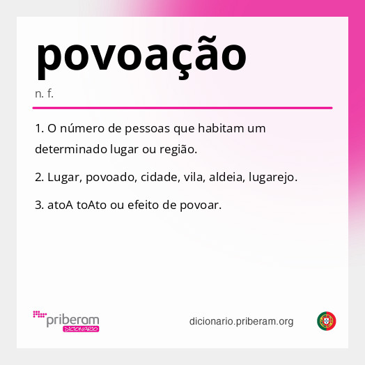 Significado de povoação