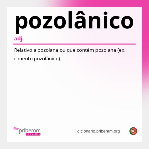 Significado de pozolânico