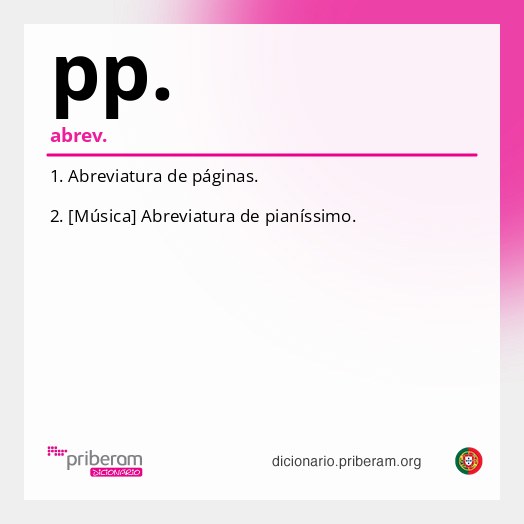 Significado de pp.