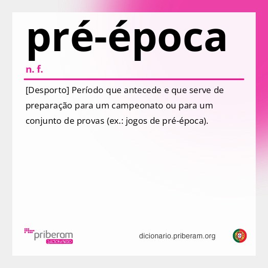 Significado de pré-época