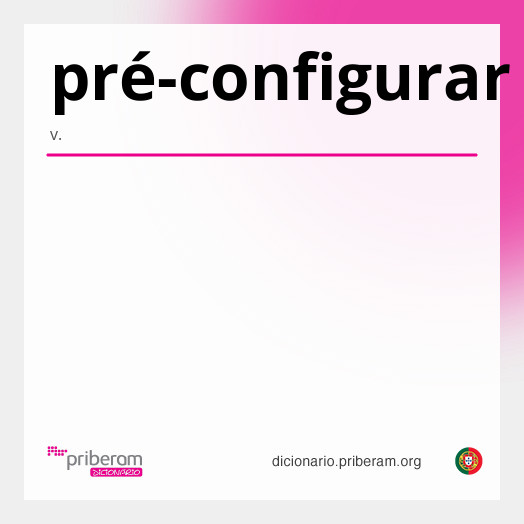 Significado de pré-configurar