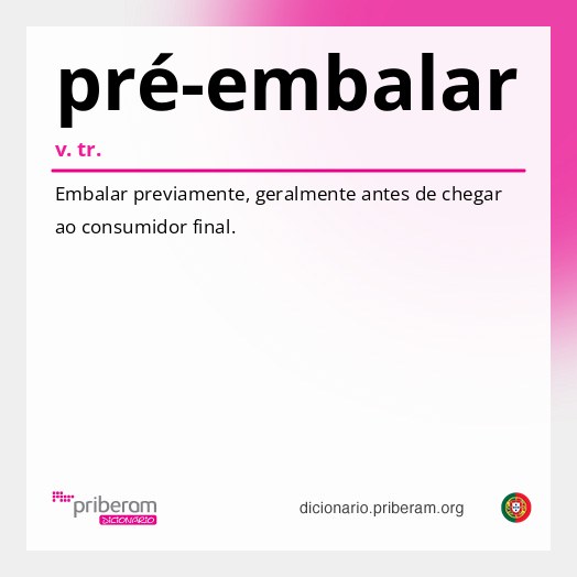 Significado de pré-embalar