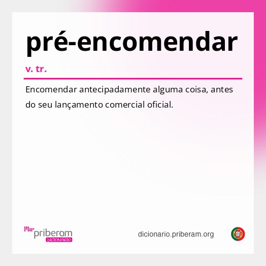 Significado de pré-encomendar