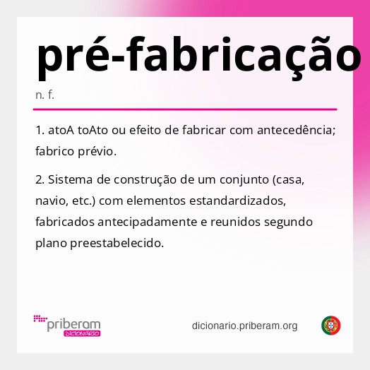 Significado de pré-fabricação