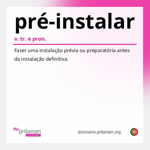 Significado de pré-instalar