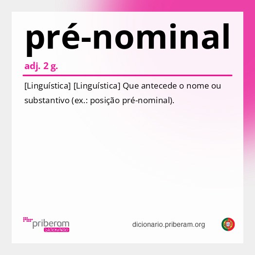 Significado de pré-nominal