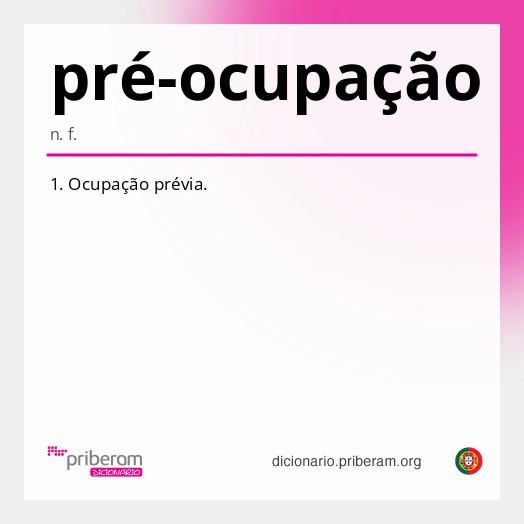 Significado de pré-ocupação