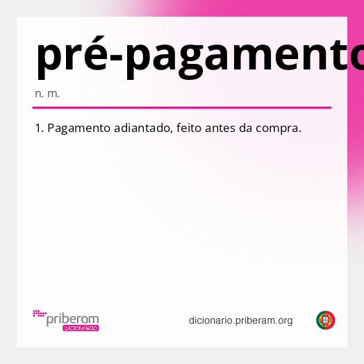 Significado de pré-pagamento