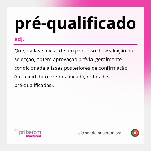 Significado de pré-qualificado