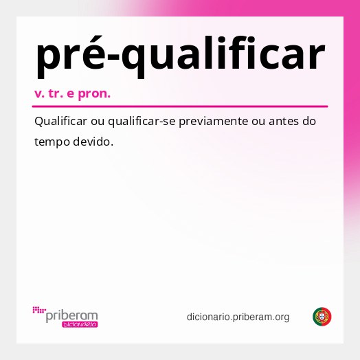 Significado de pré-qualificar
