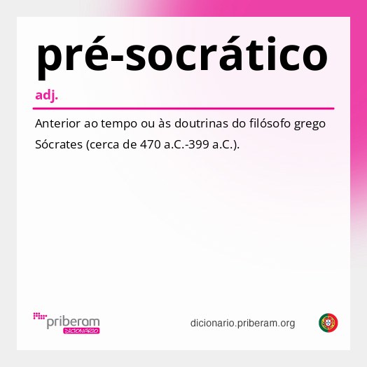 Significado de pré-socrático