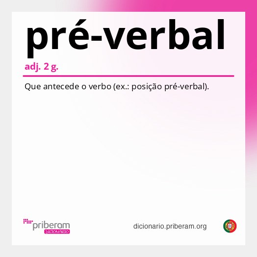 Significado de pré-verbal