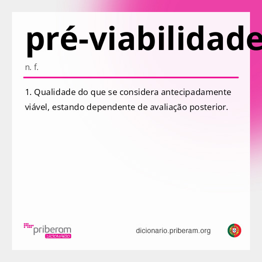 Significado de pré-viabilidade