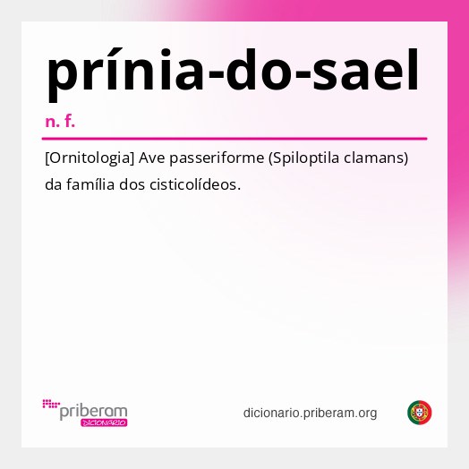 Significado de prínia-do-sael