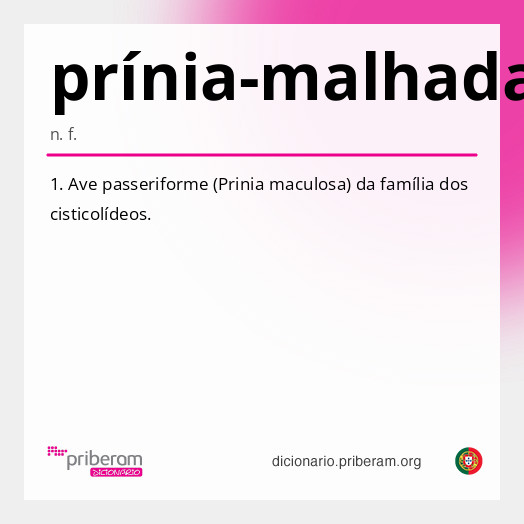 Significado de prínia-malhada