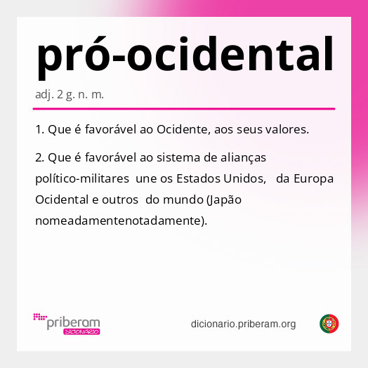 Significado de pró-ocidental