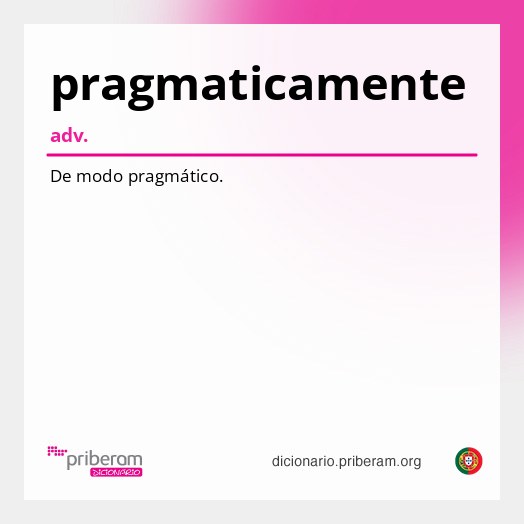 Significado de pragmaticamente