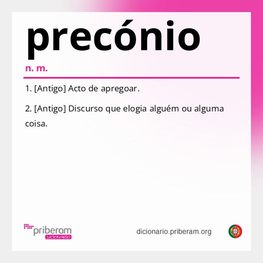 Significado de precónio