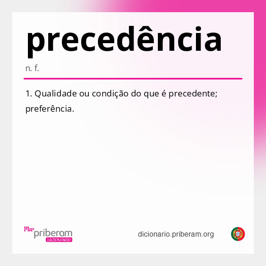 Significado de precedência