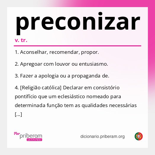 Significado de preconizar
