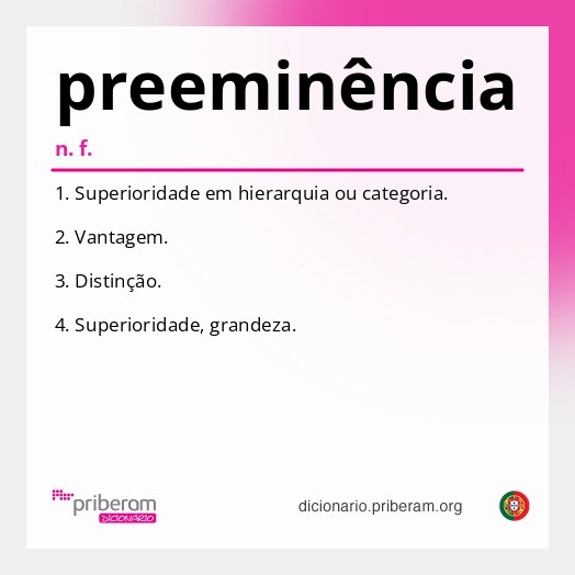Significado de preeminência
