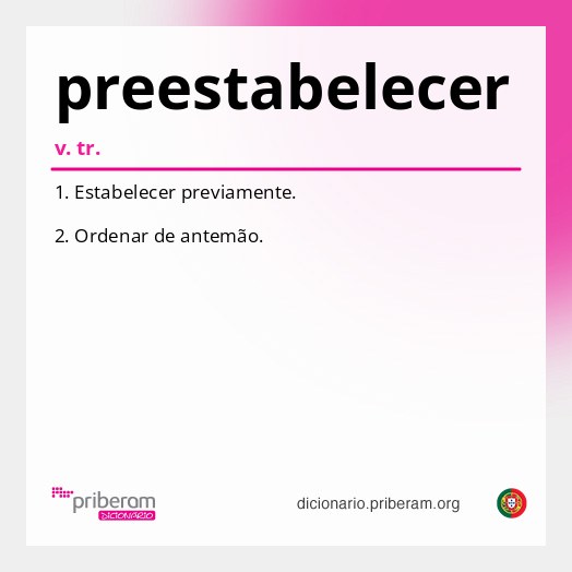 Significado de preestabelecer