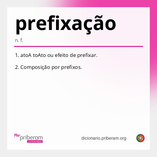 Significado de prefixação