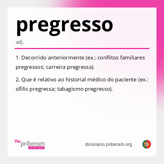 Significado de pregresso