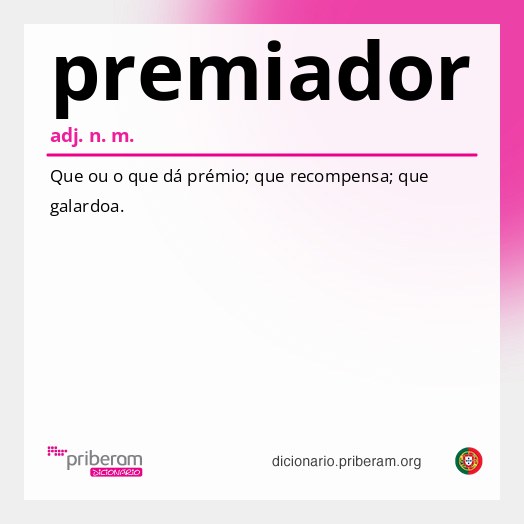 Significado de premiador