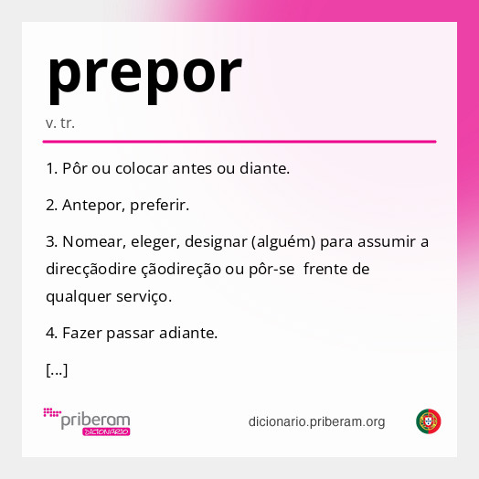 Significado de prepor