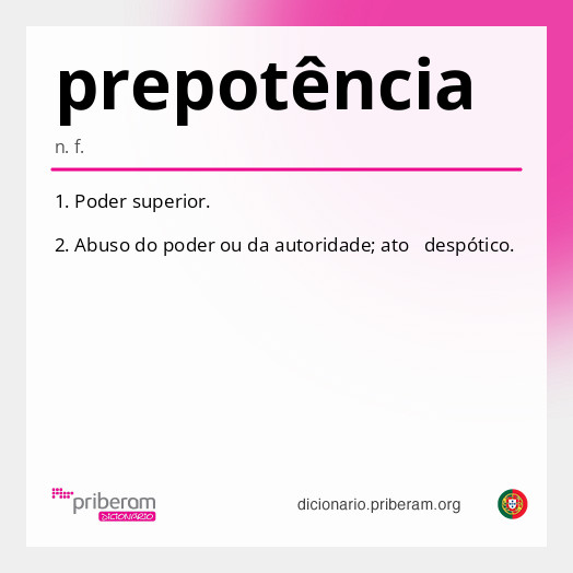 Significado de prepotência