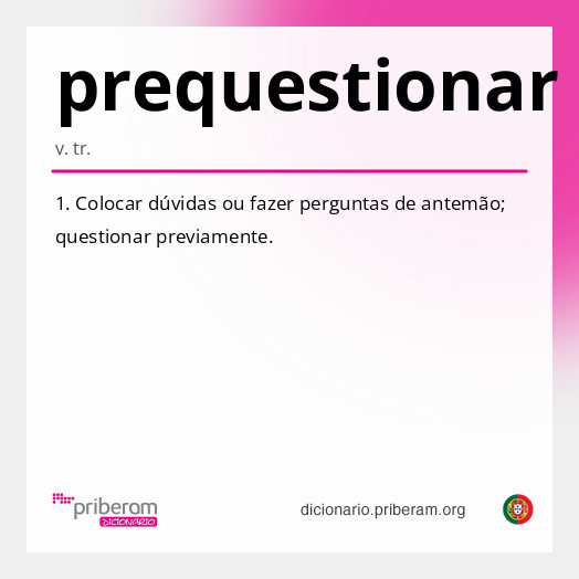 Significado de prequestionar