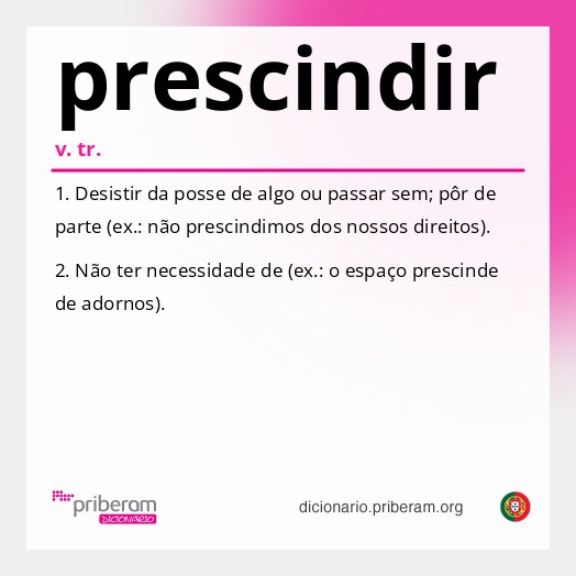 Significado de prescindir