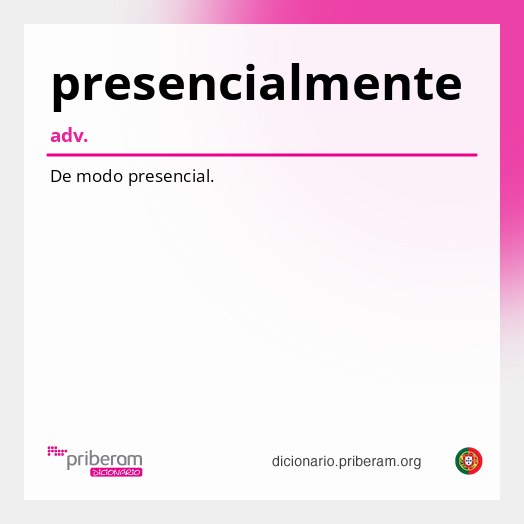 Significado de presencialmente