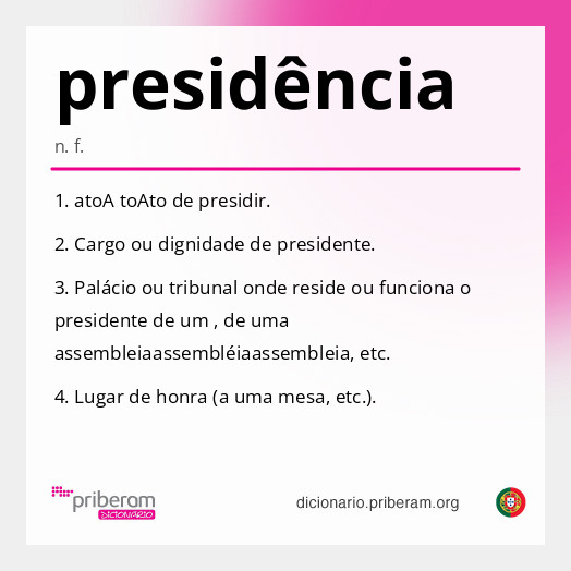 Significado de presidência