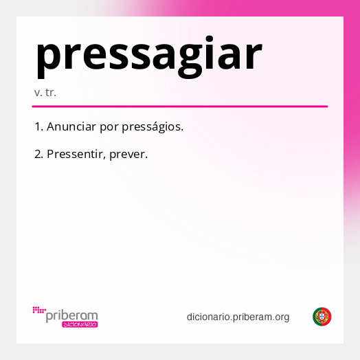 Significado de pressagiar