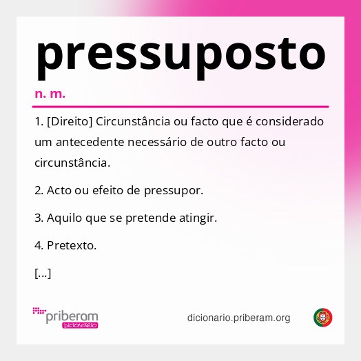 Significado de pressuposto