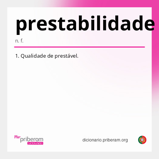 Significado de prestabilidade