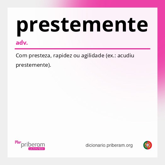 Significado de prestemente