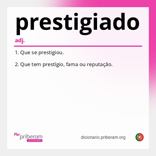 Significado de prestigiado