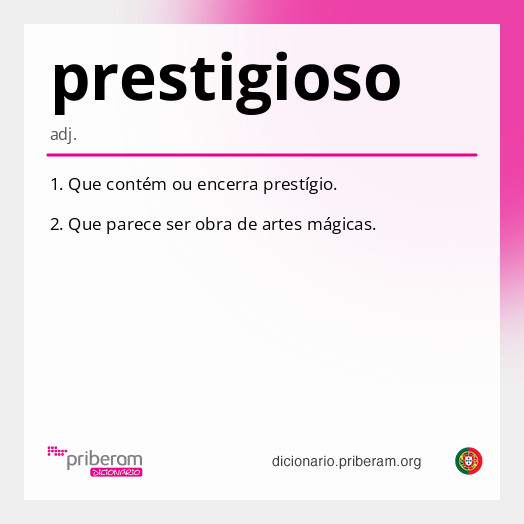Significado de prestigioso