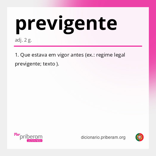 Significado de previgente