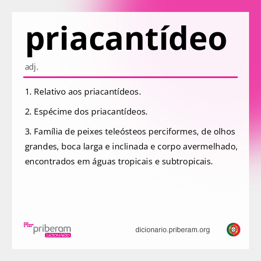 Significado de priacantídeo