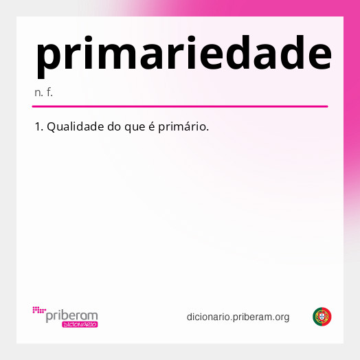 Significado de primariedade